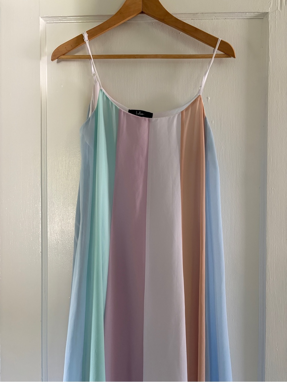 Lulu's Pastel Rainbow Striped Maxi Slip Dress